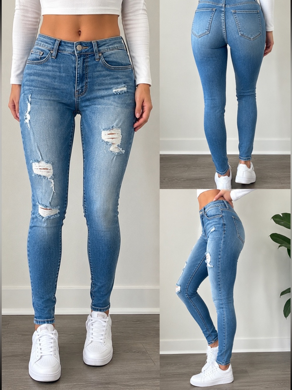 KanCan Distressed Skinny Jeans Women’s 29 Medium Wash Stretch Denim